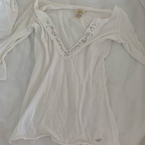 Hollister vintage v neck t shirt w sequins